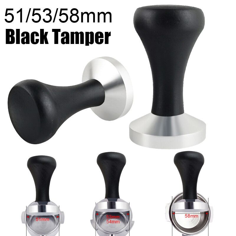 Espresso Tamper Set - Espresso Tamper with Black Wood Handle,