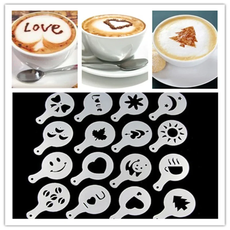 16 pçs/set molde de café latte - Coffee Shop Equipment avaliação e preço